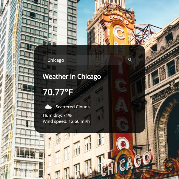 An online weather app that provides the most important data for the current weather in any location. Simply type in a city, state, or country, and it will give you all the data you need.